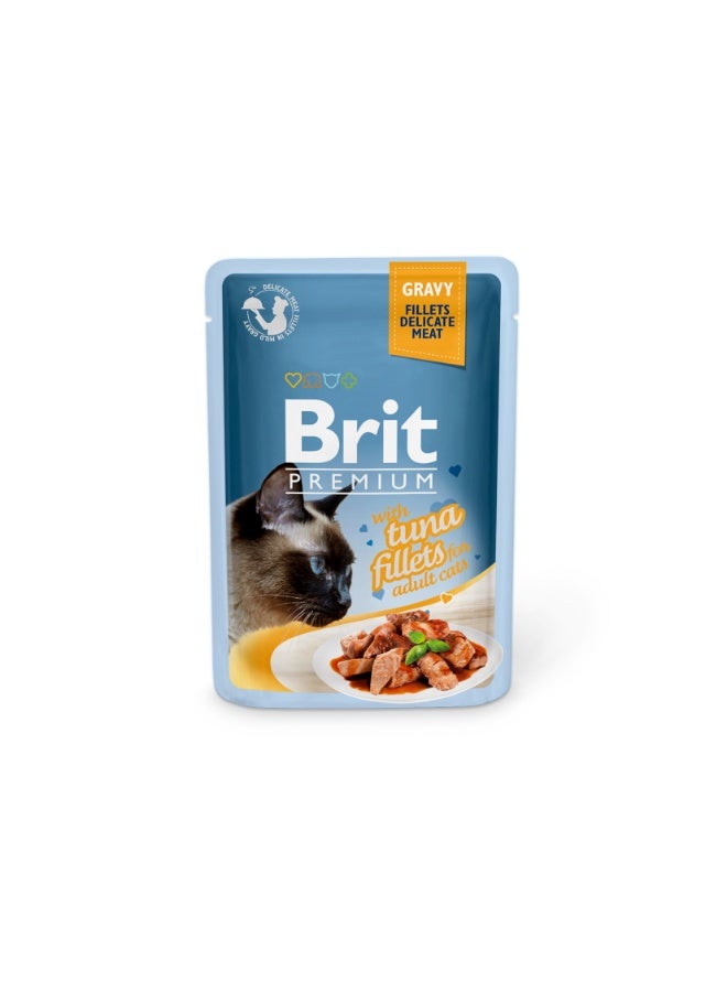 BRIT PREMIUM CAT POUCH 85G TUNA FILLETS - Image 1